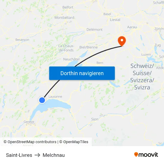 Saint-Livres to Melchnau map