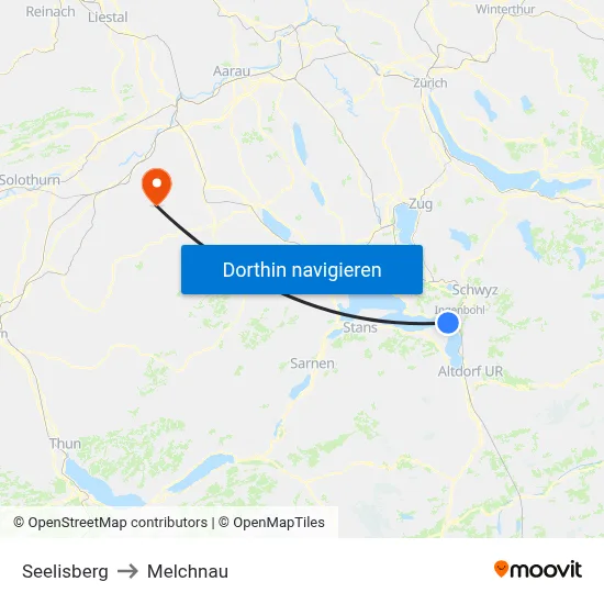 Seelisberg to Melchnau map