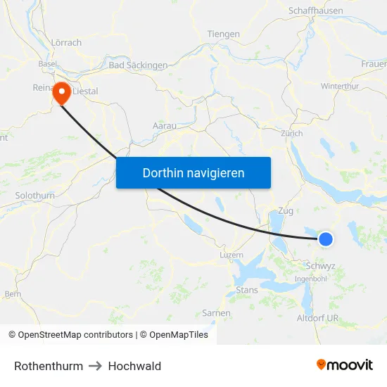 Rothenthurm to Hochwald map