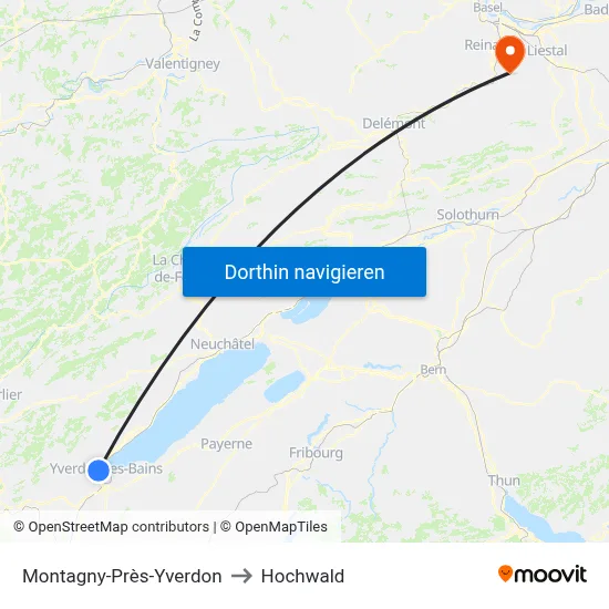 Montagny-Près-Yverdon to Hochwald map