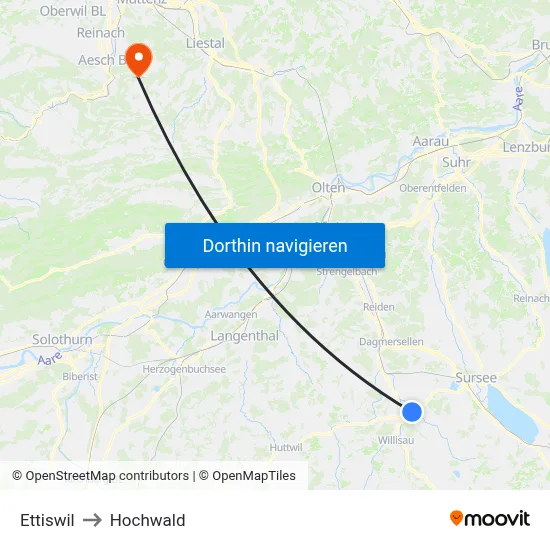 Ettiswil to Hochwald map