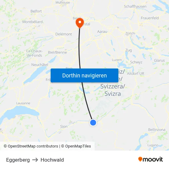 Eggerberg to Hochwald map