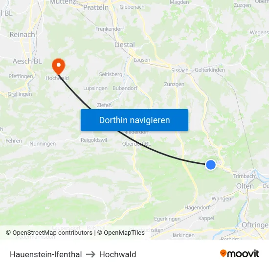 Hauenstein-Ifenthal to Hochwald map