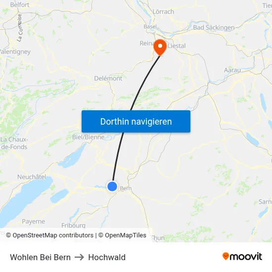 Wohlen Bei Bern to Hochwald map