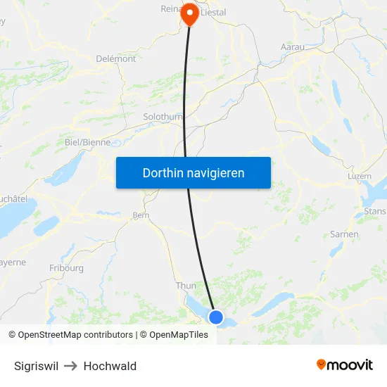 Sigriswil to Hochwald map