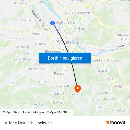 Village-Neuf to Hochwald map