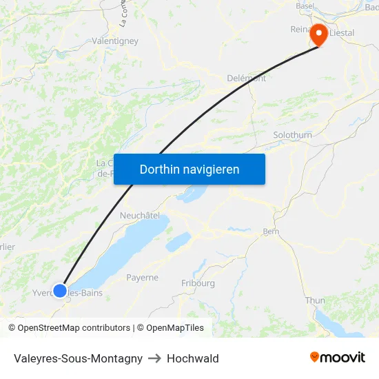 Valeyres-Sous-Montagny to Hochwald map