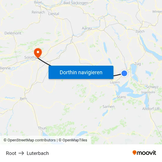 Root to Luterbach map