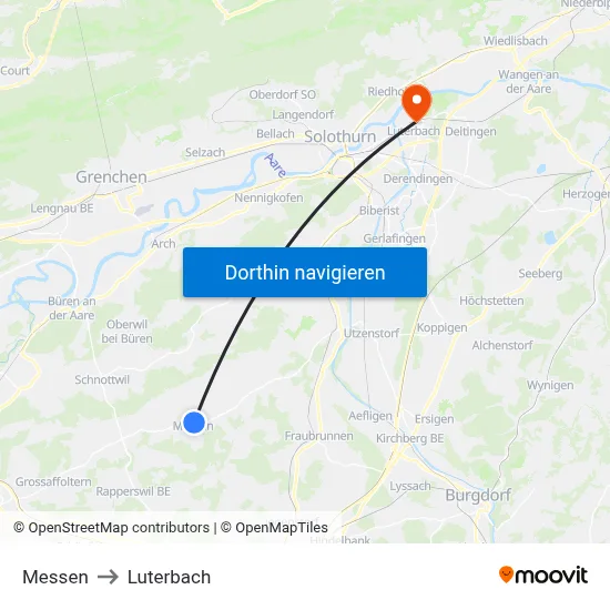 Messen to Luterbach map