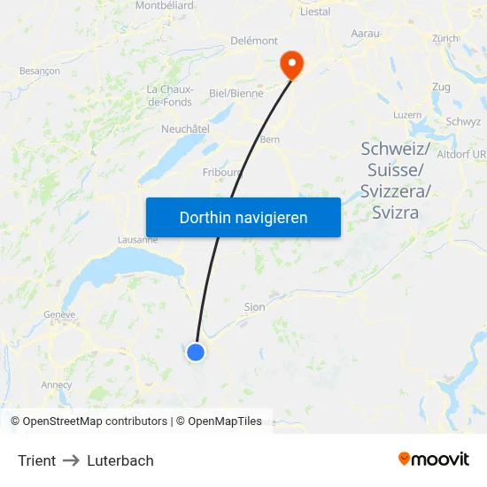 Trient to Luterbach map
