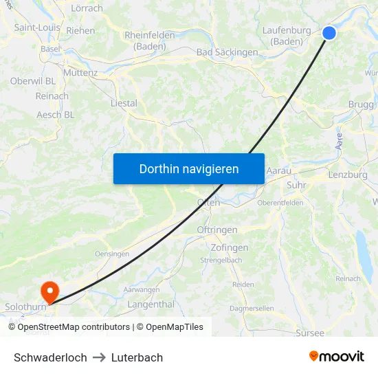 Schwaderloch to Luterbach map