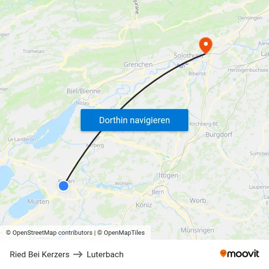 Ried Bei Kerzers to Luterbach map