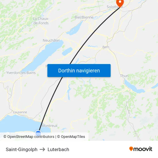 Saint-Gingolph to Luterbach map