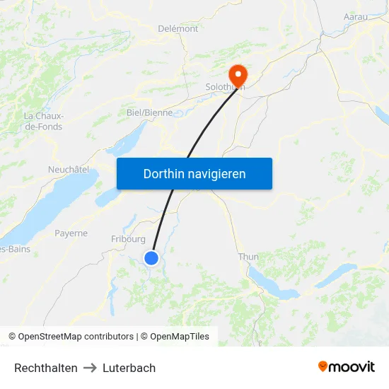 Rechthalten to Luterbach map