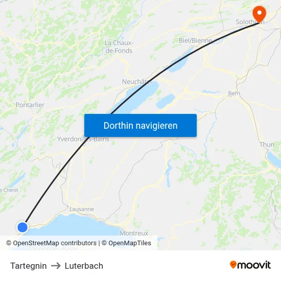 Tartegnin to Luterbach map