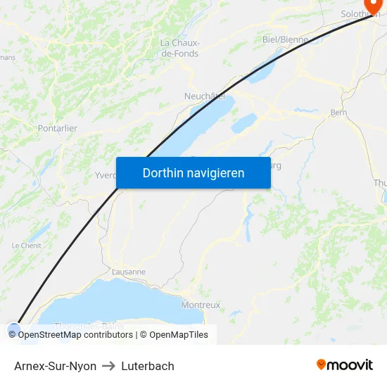 Arnex-Sur-Nyon to Luterbach map