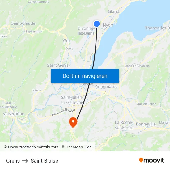Grens to Saint-Blaise map