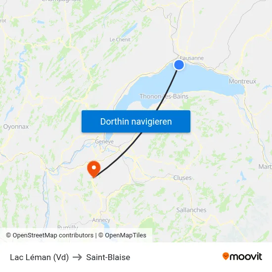 Lac Léman (Vd) to Saint-Blaise map