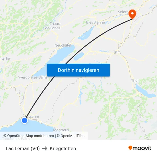 Lac Léman (Vd) to Kriegstetten map