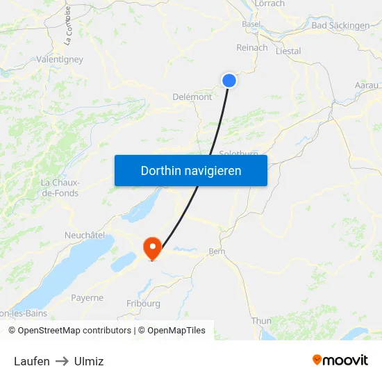 Laufen to Ulmiz map
