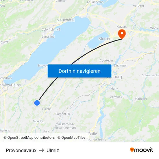 Prévondavaux to Ulmiz map