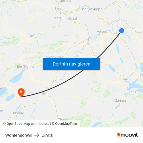 Wohlenschwil to Ulmiz map