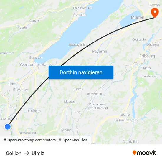 Gollion to Ulmiz map
