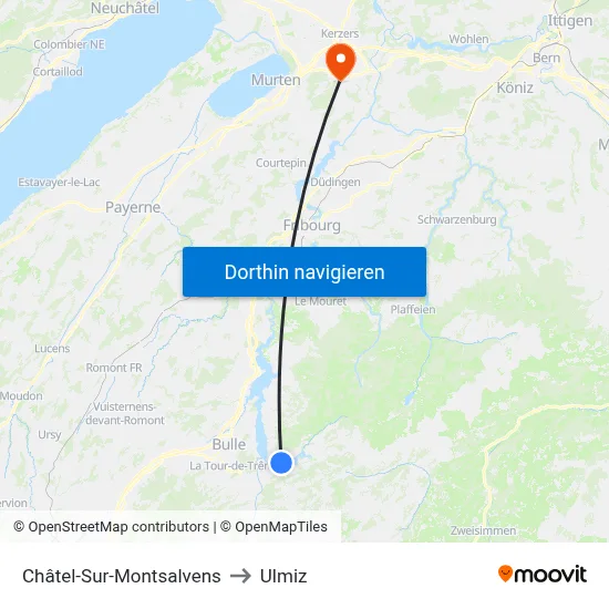 Châtel-Sur-Montsalvens to Ulmiz map
