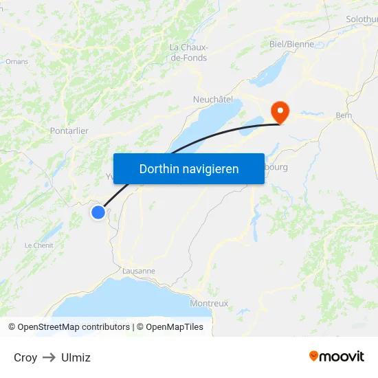 Croy to Ulmiz map