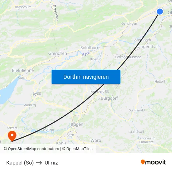 Kappel (So) to Ulmiz map