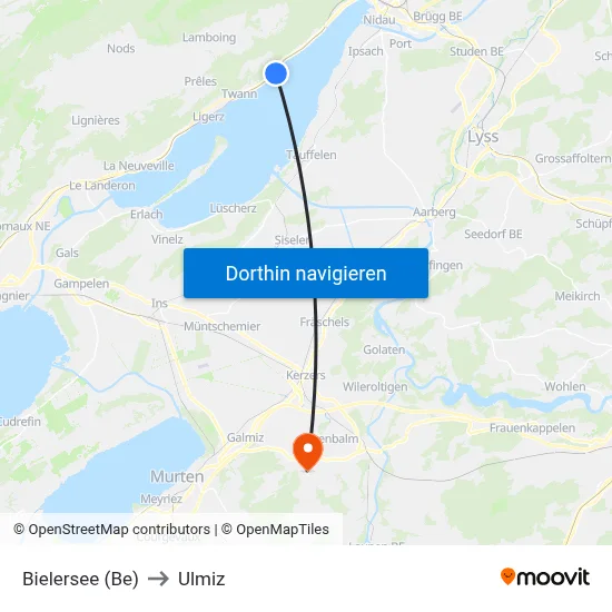 Bielersee (Be) to Ulmiz map