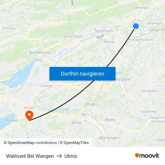 Walliswil Bei Wangen to Ulmiz map