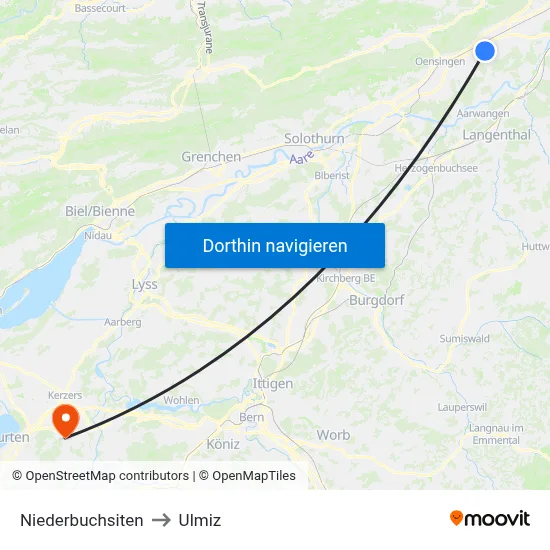 Niederbuchsiten to Ulmiz map