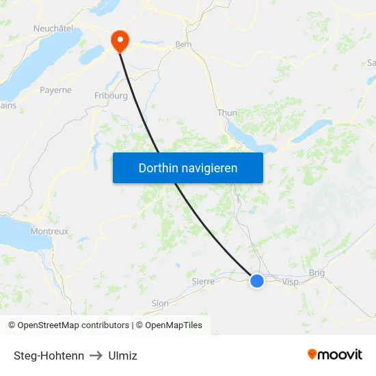 Steg-Hohtenn to Ulmiz map