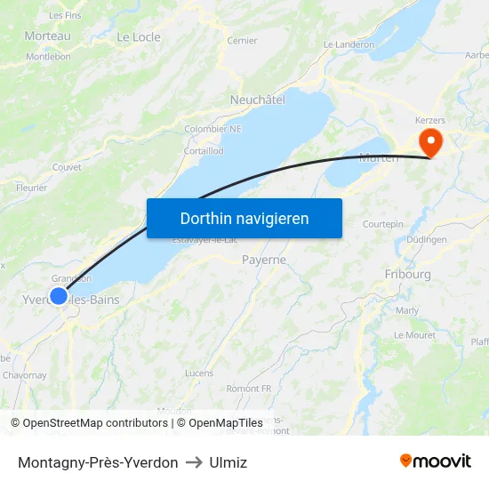 Montagny-Près-Yverdon to Ulmiz map