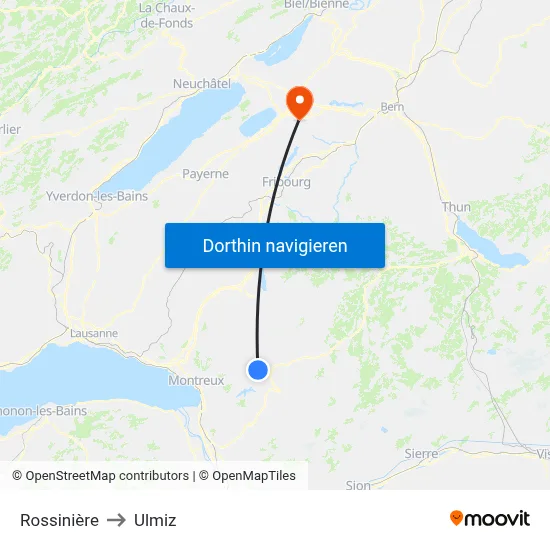 Rossinière to Ulmiz map