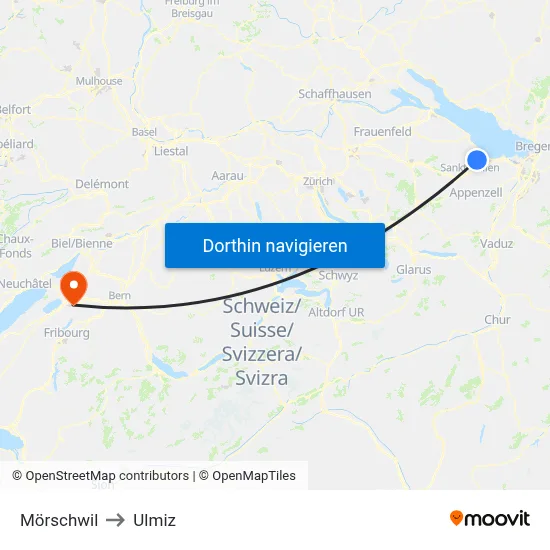 Mörschwil to Ulmiz map