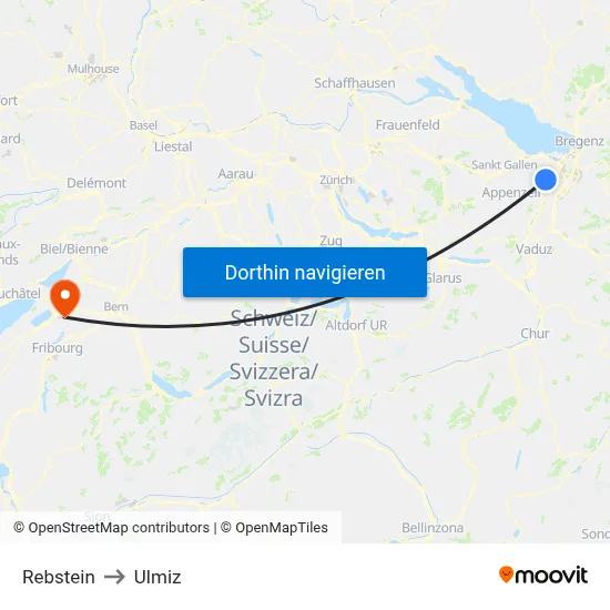 Rebstein to Ulmiz map