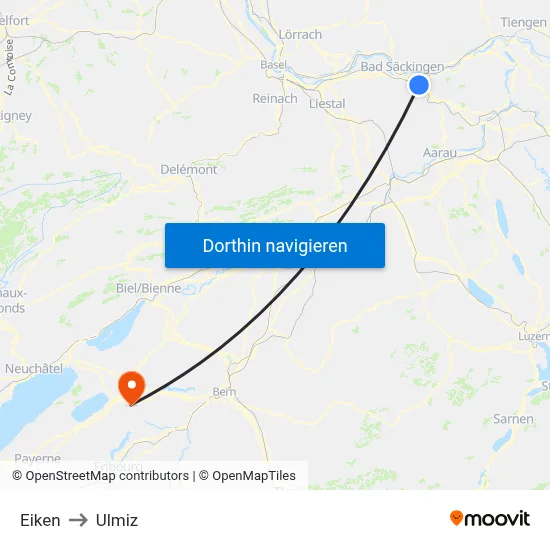 Eiken to Ulmiz map