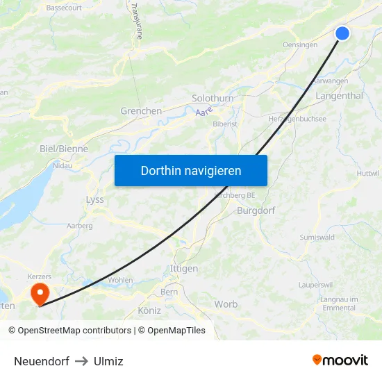 Neuendorf to Ulmiz map