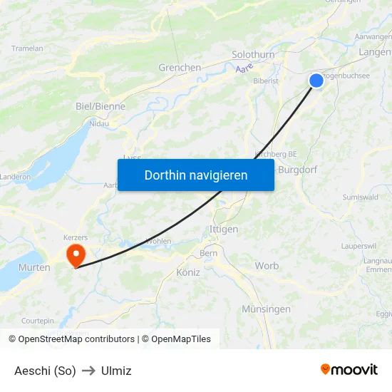 Aeschi (So) to Ulmiz map