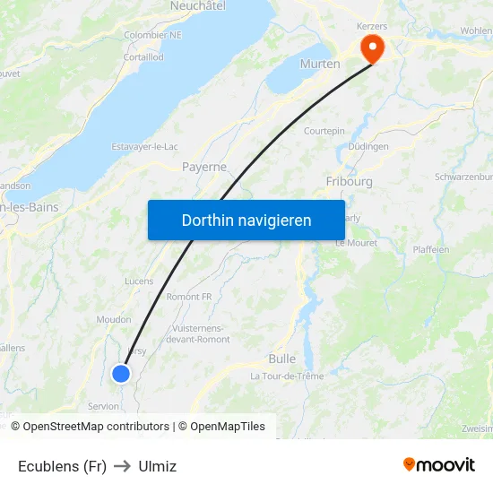 Ecublens (Fr) to Ulmiz map