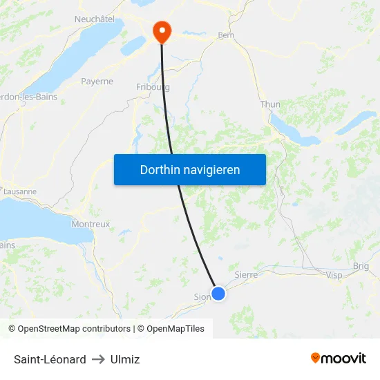 Saint-Léonard to Ulmiz map