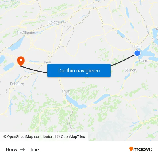 Horw to Ulmiz map