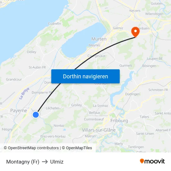 Montagny (Fr) to Ulmiz map