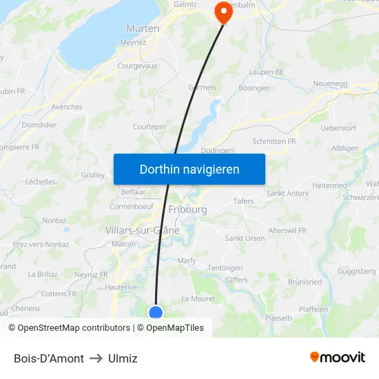 Bois-D’Amont to Ulmiz map