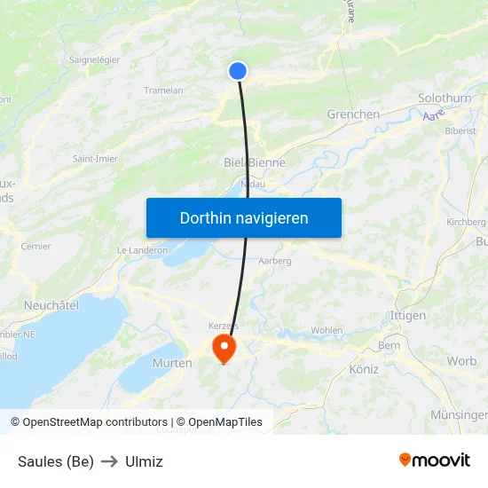 Saules (Be) to Ulmiz map