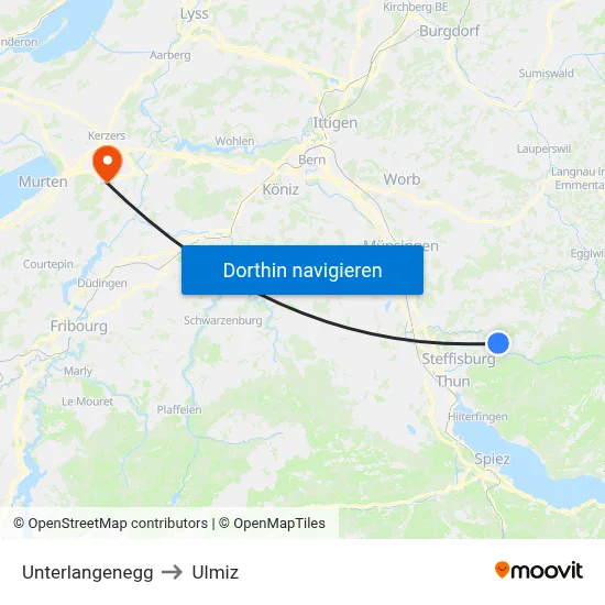 Unterlangenegg to Ulmiz map