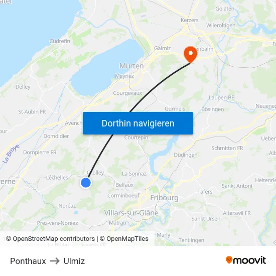 Ponthaux to Ulmiz map