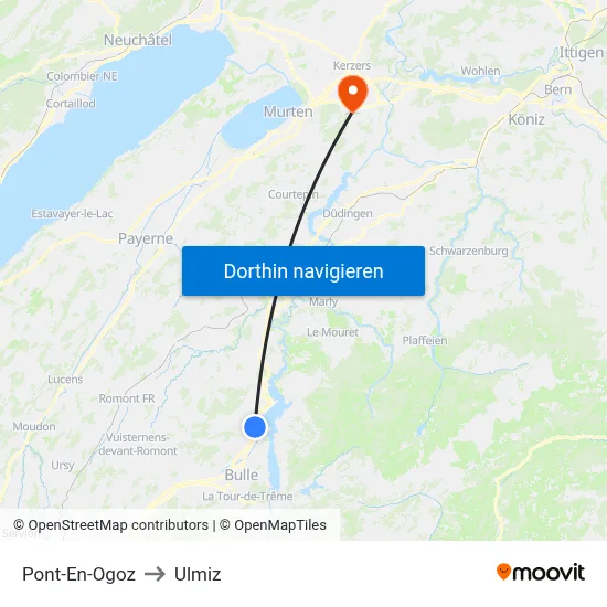 Pont-En-Ogoz to Ulmiz map